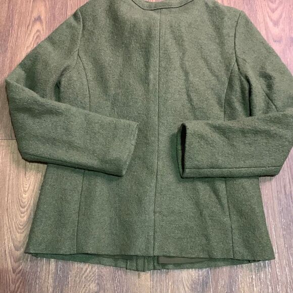 Chico’s green wool blend ruffle jacket / sweater‎ / earthy cottagecore - Picture 6 of 8